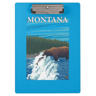 Porte-bloc Pêche d'ours en rivière - Montana