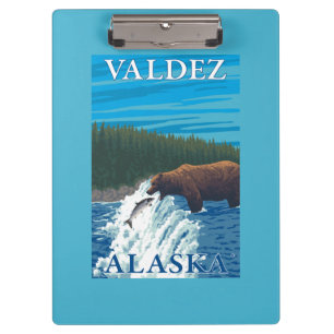 Porte-bloc Pêche d'ours en rivière - Valdez, Alaska
