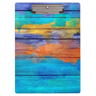 Porte-bloc Peinture acrylique colorée sur le bois #4