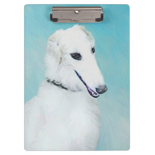 Porte-bloc Peinture de Borzoi (Blanc) - Joli Chien d'origine
