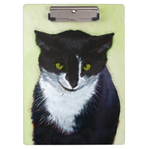 Porte-bloc Peinture de chat Tuxedo - Cute Original Cat Art