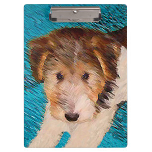 Porte-bloc Peinture de chiot Terrier Fox - Art de chien origi