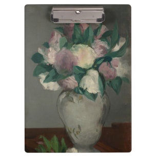 Porte-bloc Peinture de manet vintage pivoines dans Vase