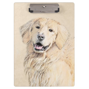 Porte-bloc Peinture Golden Retriever - Joli art original chie