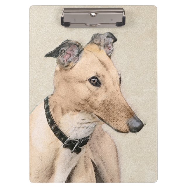 Porte-bloc Peinture Greyhound - Cute Original Chien Art (Devant)