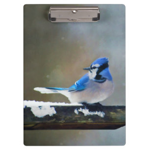 Porte-bloc Peinture Jay Bleu - Art Oiseau Original