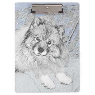 Porte-bloc Peinture Keeshond Beth - Joli art original chien