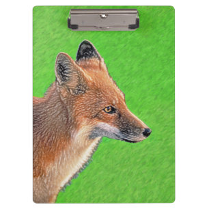 Porte-bloc Peinture Red Fox - Art original de la faune