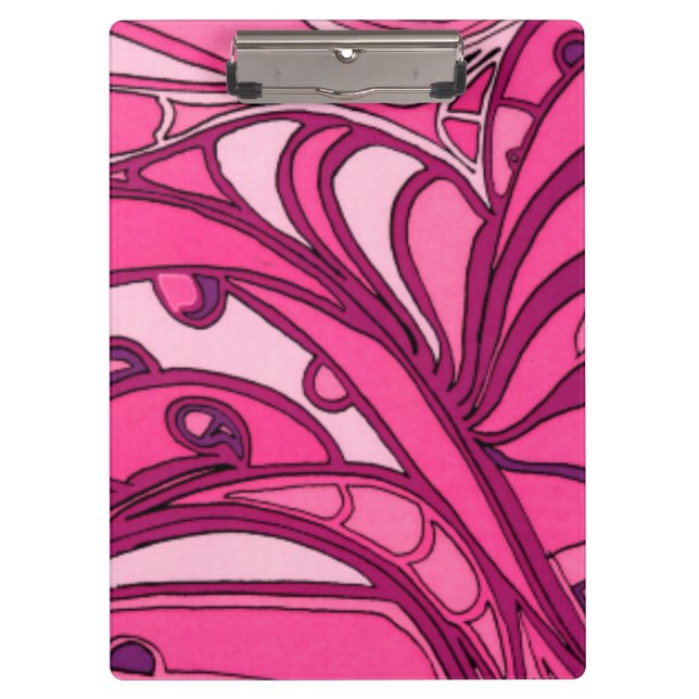 Porte-bloc Peinture rose abstraite de panneau (Devant)
