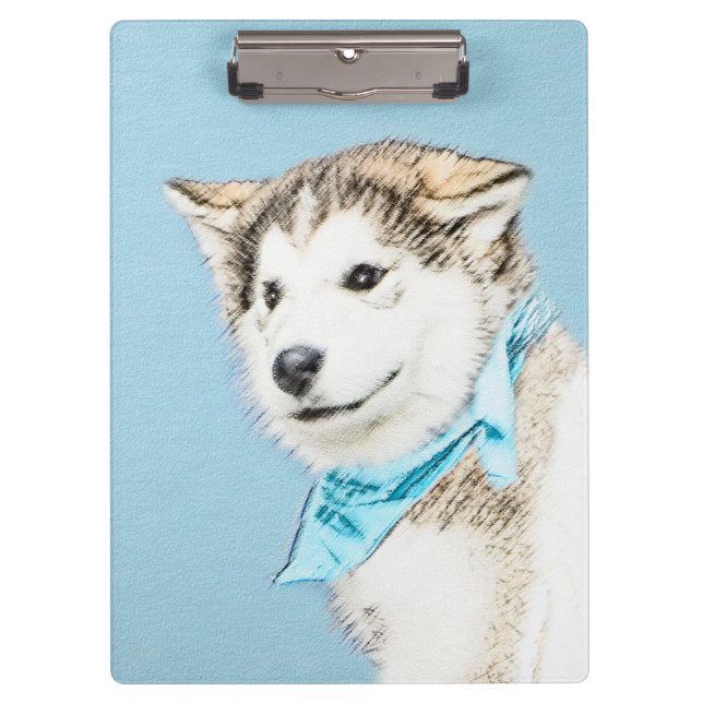 Porte-bloc Peinture Sibérienne Husky Puppy - Art Chien origin (Devant)