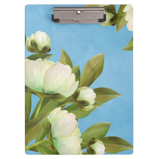 Porte-bloc Peonies blanches classiques Bouquet floral (Devant)