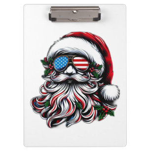 Porte-bloc Père Noël de Noël patriotique/américain