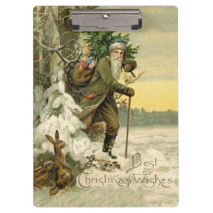 Porte-bloc Père Noël vintage Noël victorien vacances Arbre 