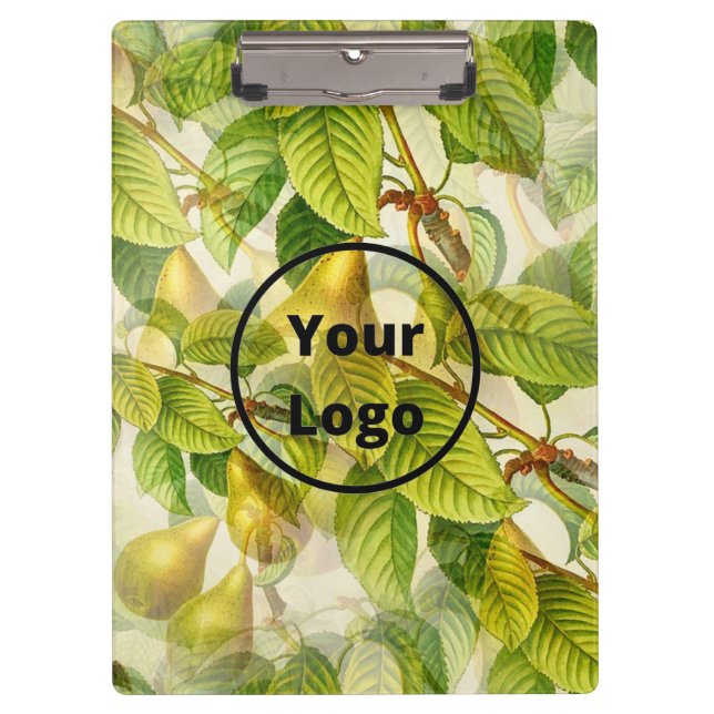 Porte-bloc Perles de logo personnalisées et motif feuille (Devant)