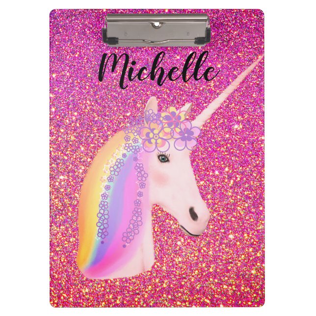 Porte-bloc Personnalisation de la Parties scintillant rose de (Devant)