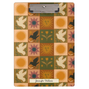 Porte-bloc Personnalisé Bohème Céleste Patchwork Mystique
