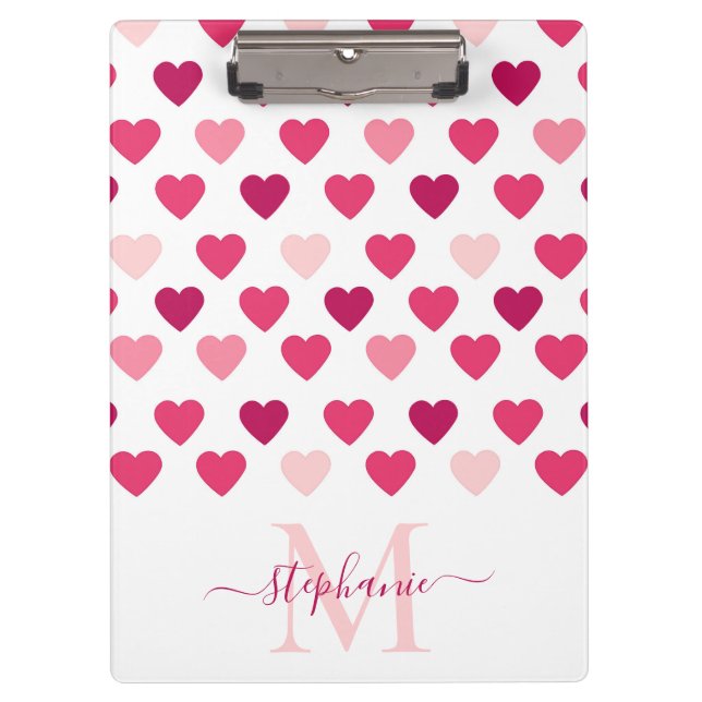 Porte-bloc Personnalisé Cute Girly Pink Heart (Devant)