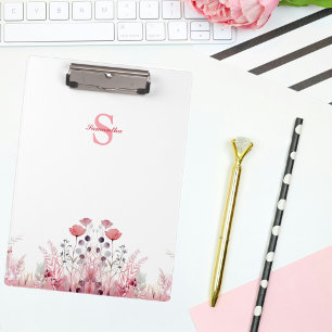 Porte-bloc Personnalisé Élégant Floral Minimaliste Cute Girly