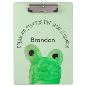 Porte-bloc Personnalisée Cute frog inspiration citation école