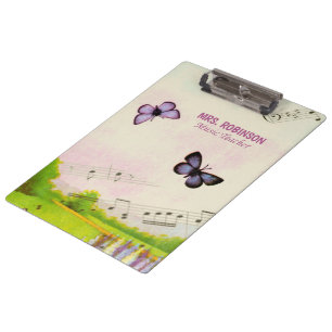 Porte-bloc Personnaliser, Musique Papillons Merci Enseignant