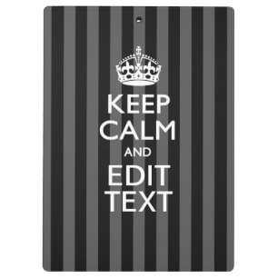 Porte-bloc Personnalized KEEP CALM Your Text on Black Stripes