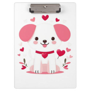 Porte-bloc Petit chiot de la Saint-Valentin