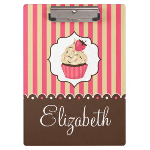 Porte-bloc Petit gâteau mignon de rose et de brun avec le nom