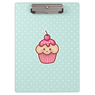 Porte-bloc Petit gâteau rose de Kawaii et pois bleu en bon