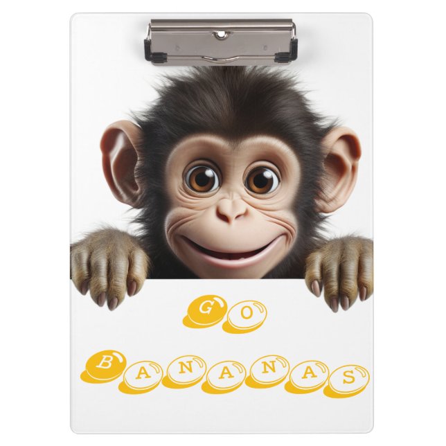 Porte-bloc petit singe go bananes (Devant)
