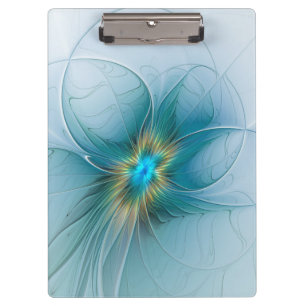 Porte-bloc Petite Beauté Moderne Bleu Or Fractal Art Flower