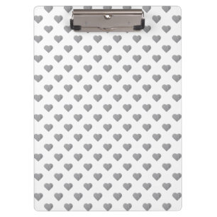 Porte-bloc Petits Coeurs Gris Béton Symétrique sur Blanc