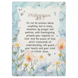 Porte-bloc Philippiens 4:6-7 Bible chrétienne Verse Aquarelle
