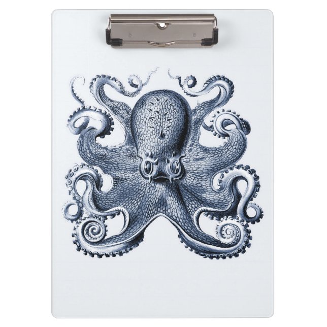 Porte-bloc Photo de la marine Blue Octopus par Ernst Haeckel (Devant)