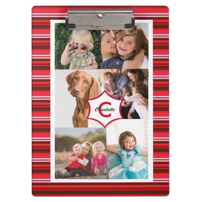 Porte-bloc Photos de famille personnelle Modèle Monogramme (Devant)