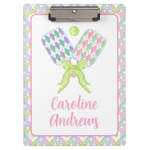 Porte-bloc Pickleball Paddles de Jacquard d'aquarelle Preppy