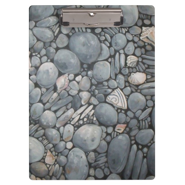 Porte-bloc Pierres de plage Coques Galets Rochers Peinture Ar (Devant)