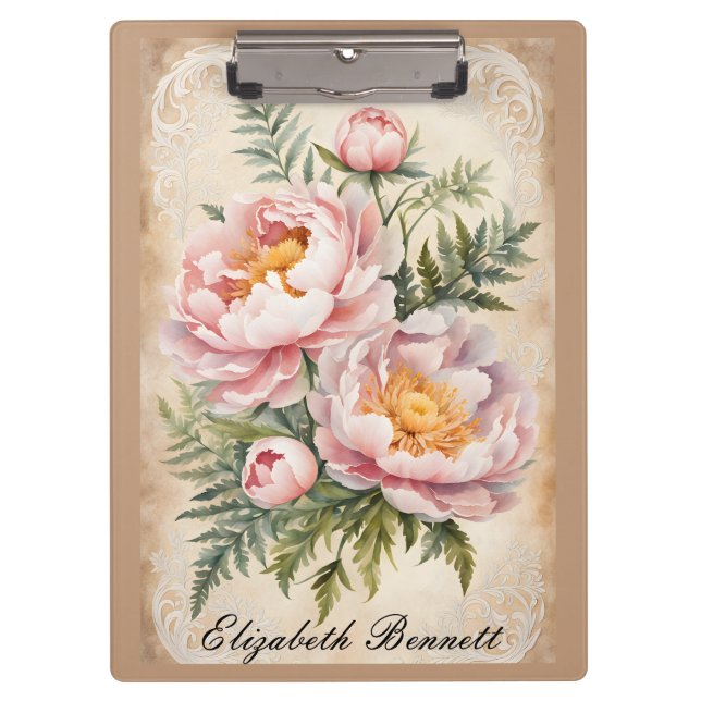 Porte-bloc Pies roses et dentelle (Devant)
