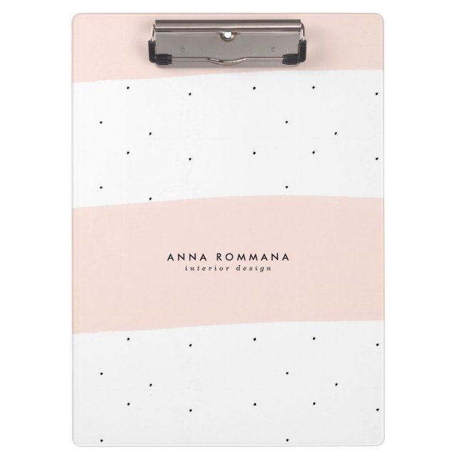 Porte-bloc Pinceaux rose et blanc design féminin (Devant)