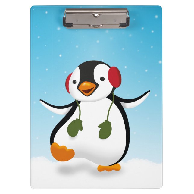 Porte-bloc Pingouin d'hiver mignon (Devant)