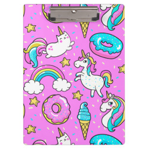 Porte-bloc Pink Kitschy glittery drôle de licorne et de chat