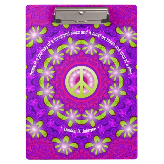 Porte-bloc Pink violet vert brillant énergie de paix Mandala (Devant)