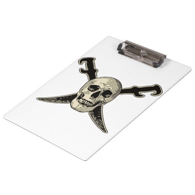 Porte-bloc Pirate (Crâne) - Porte - bloc blanc (Incliné)