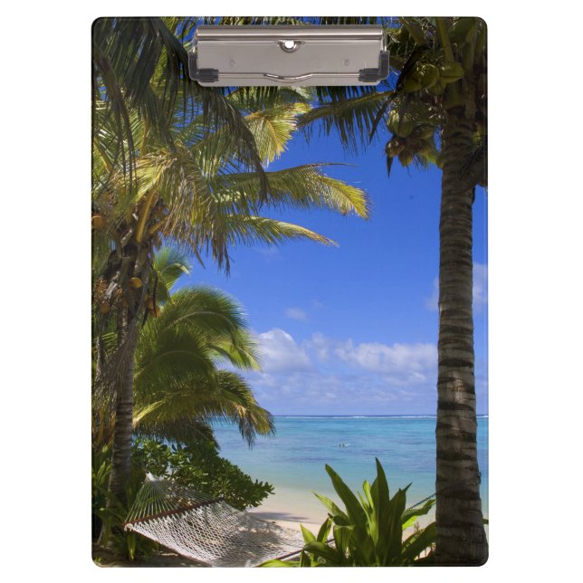 Porte-bloc Plage bordée de palmiers Îles Cook 2 (Devant)
