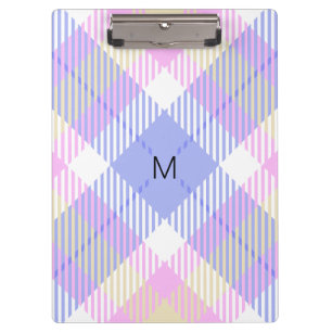 Porte-bloc Plaid bleu rose jaune