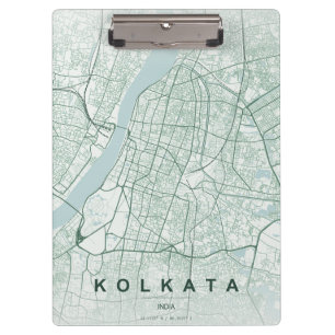 Porte-bloc Plan de la ville de Kolkata en Inde, design minima