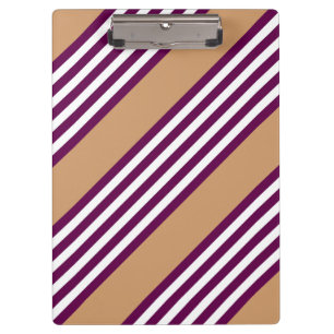Porte-bloc Plum et blanc cinq bandes motif avec bronzage