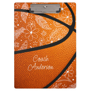 Porte-bloc plumes de doodle fleurs paisley basketball boho