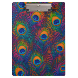 Porte-bloc Plumes de paon brillantes