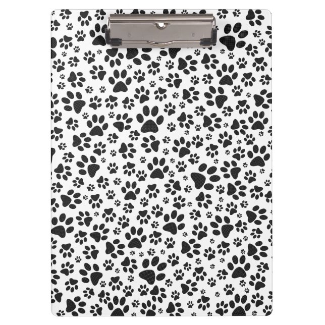 Porte-bloc Poches de chien noir et blanc Poka Dot (Devant)