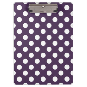 Porte-bloc Pois blancs sur prune violette